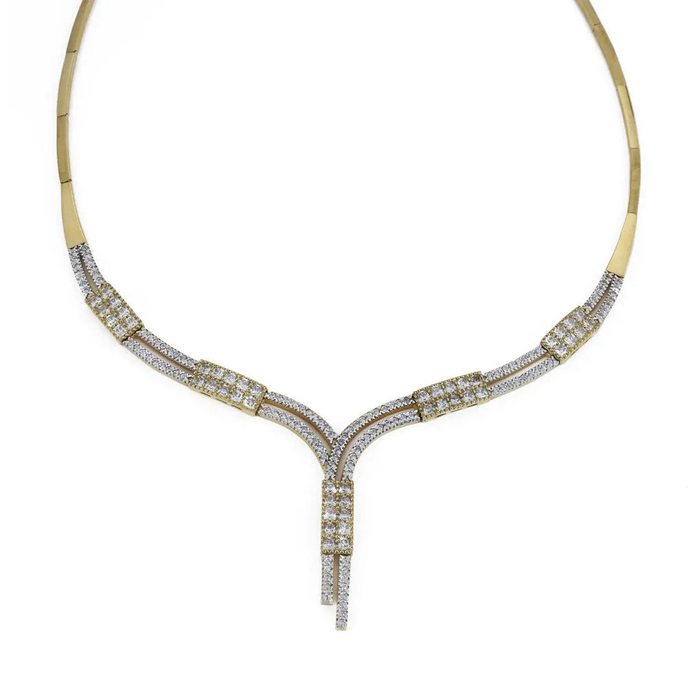 Parure Collier, Bracelet en Or jaune 18k avec Zirconiums