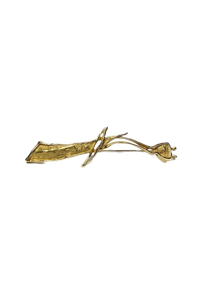 Broche en Or jaune 18k - Signé Helga Kordt