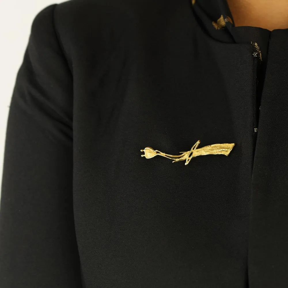 Broche en Or jaune 18k - Signé Helga Kordt