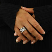 Bague J&A en Or blanc 18k avec Diamants