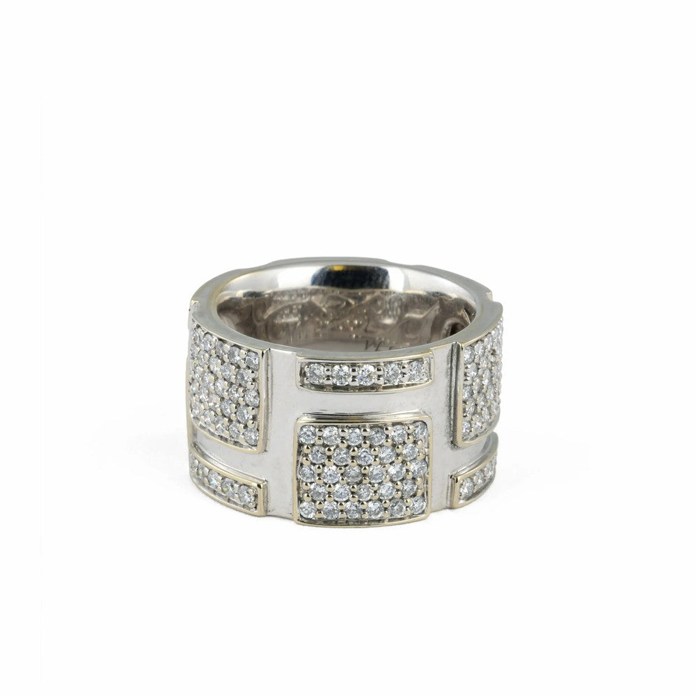 Bague J&A en Or blanc 18k avec Diamants