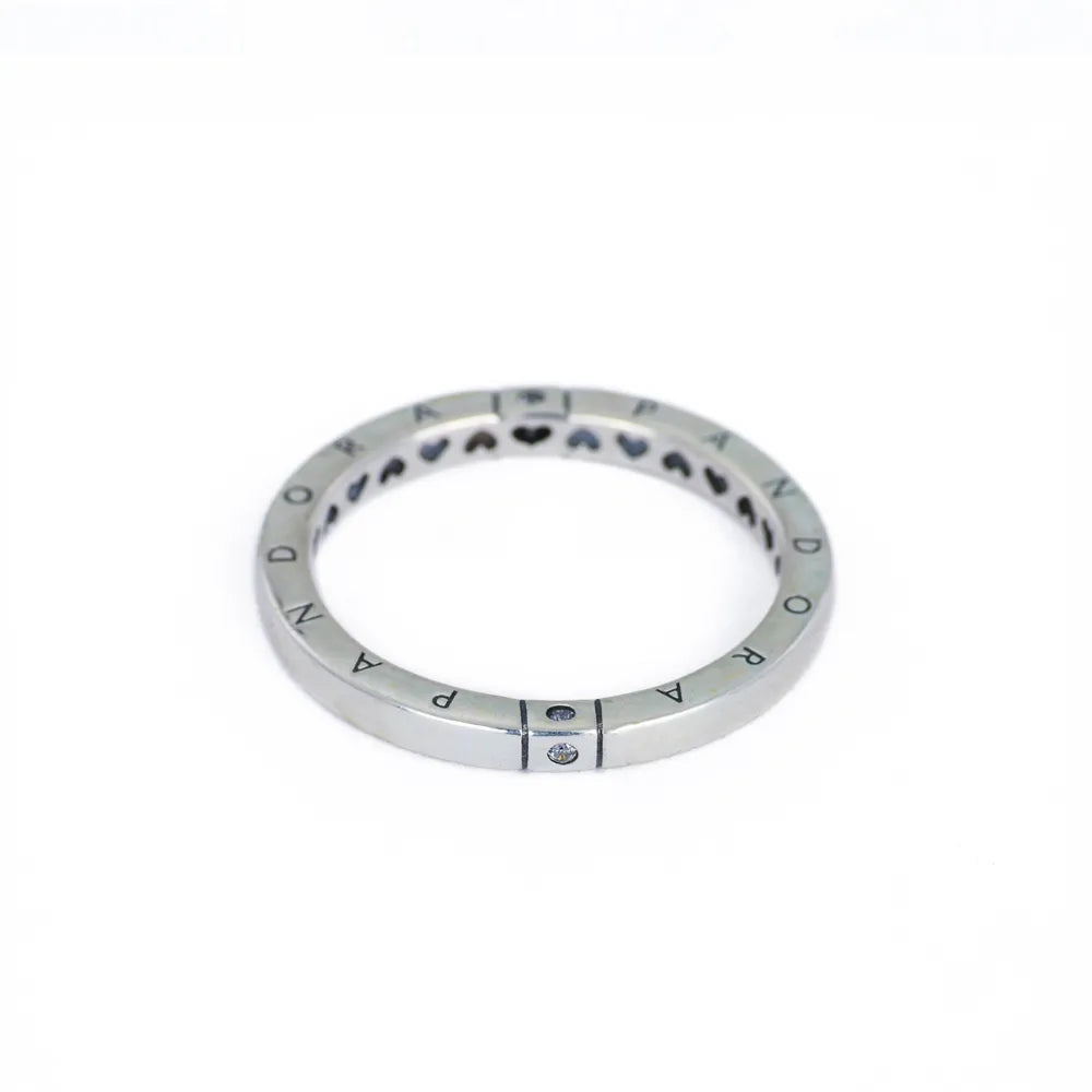 Bague Pandora en Argent - Motifs "Cœurs et pierres"