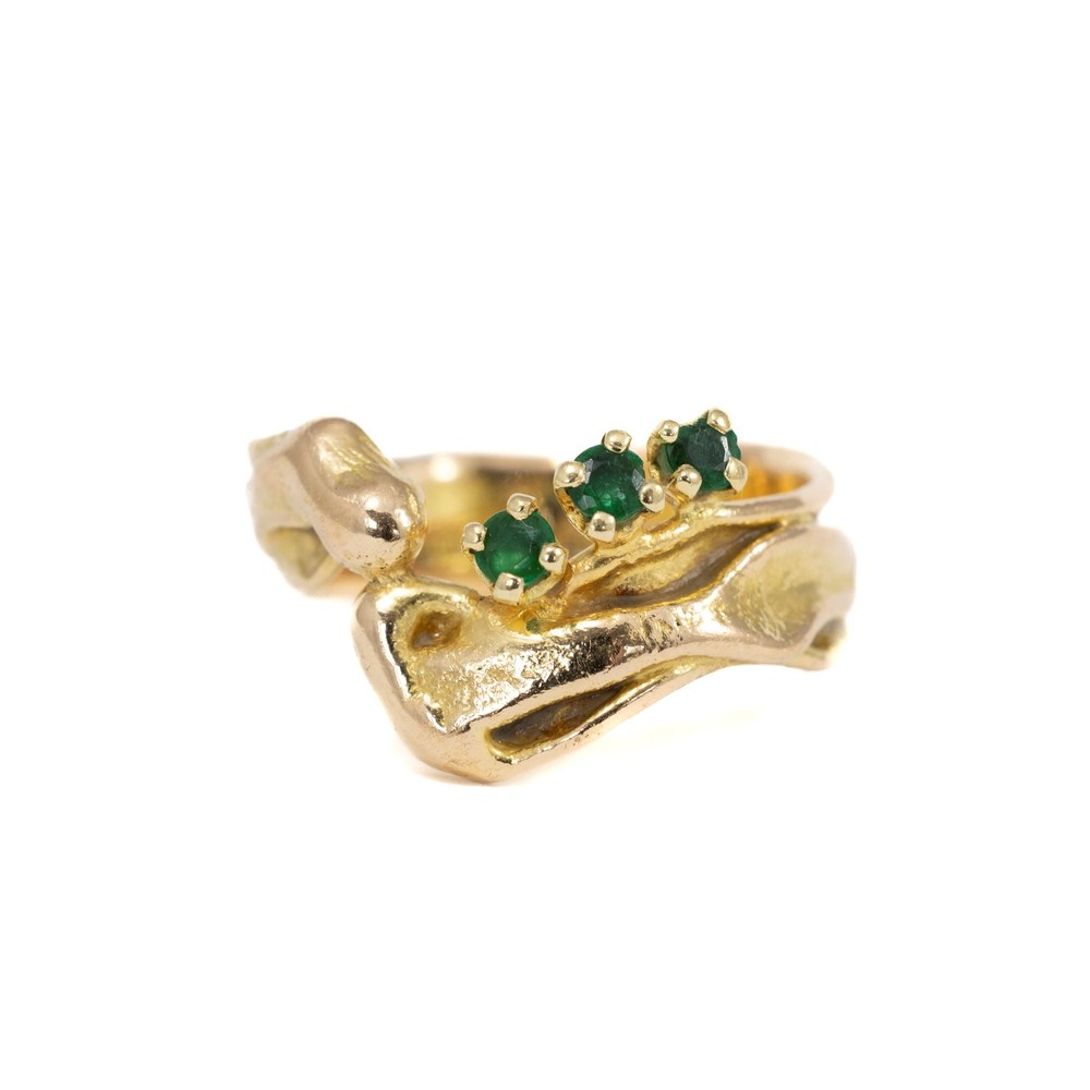 Bague S.Rawadi en Or jaune 18k avec Emeraude