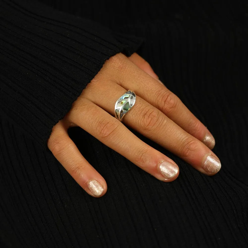 Bague en Argent - Motif "Floral nacré"