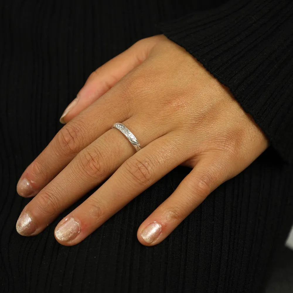 Bague en Argent - Motif "Plume"