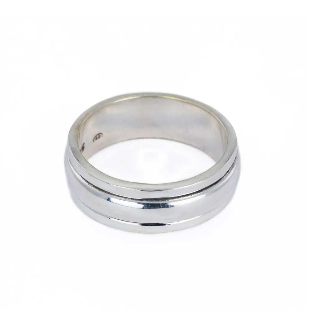 Bague en Argent - Motif "Trois sections avec anneau central"