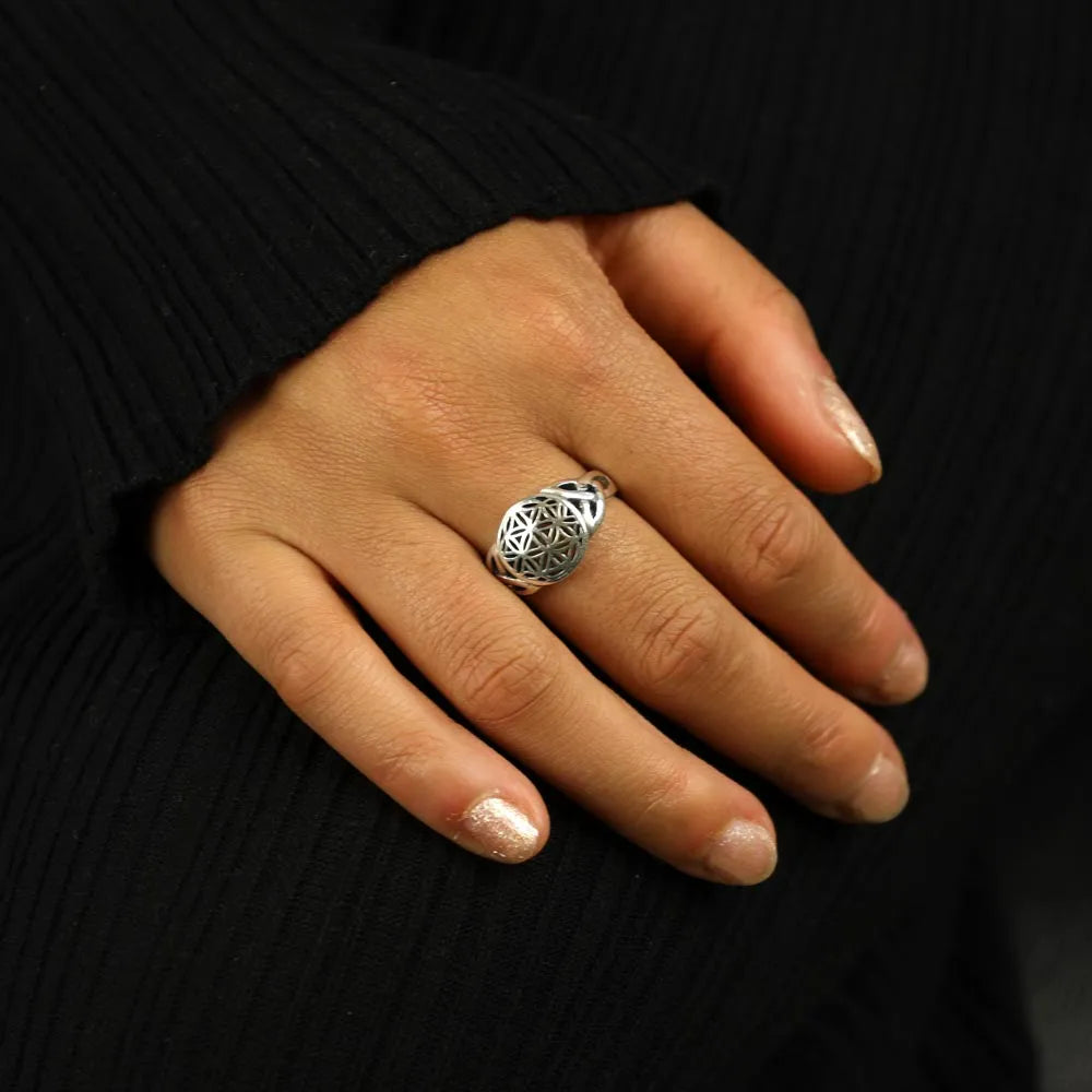 Bague en Argent - Motif celtique "Fleur de vie"