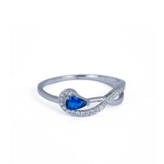 Bague en Argent - Verre taillé "poire" - Taille 54