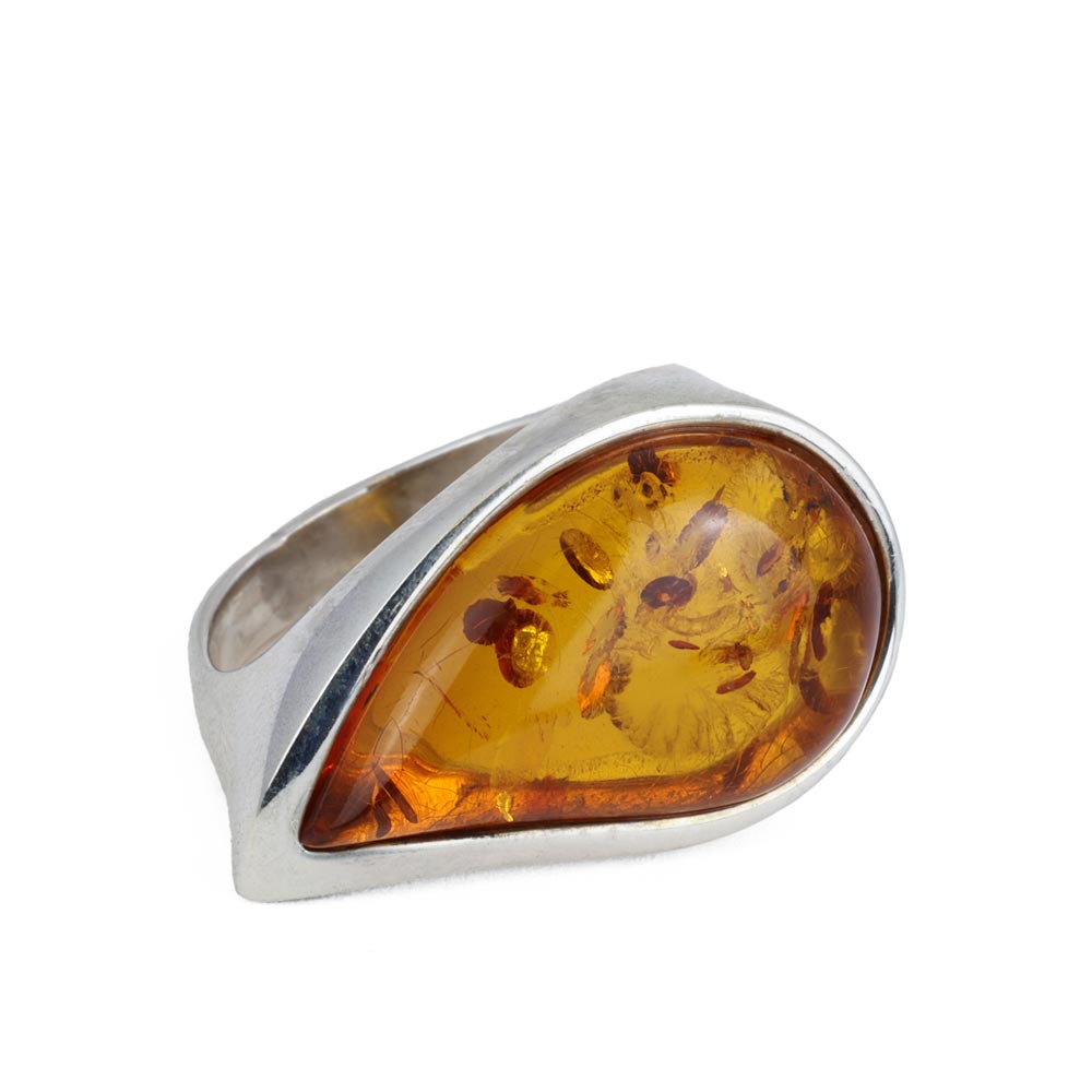 Silver Ring with Amber