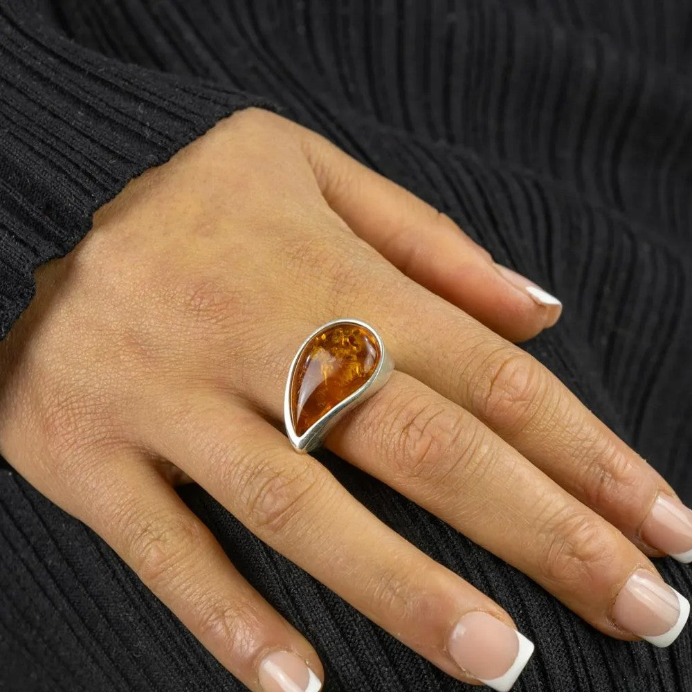 Bague en Argent avec Ambre