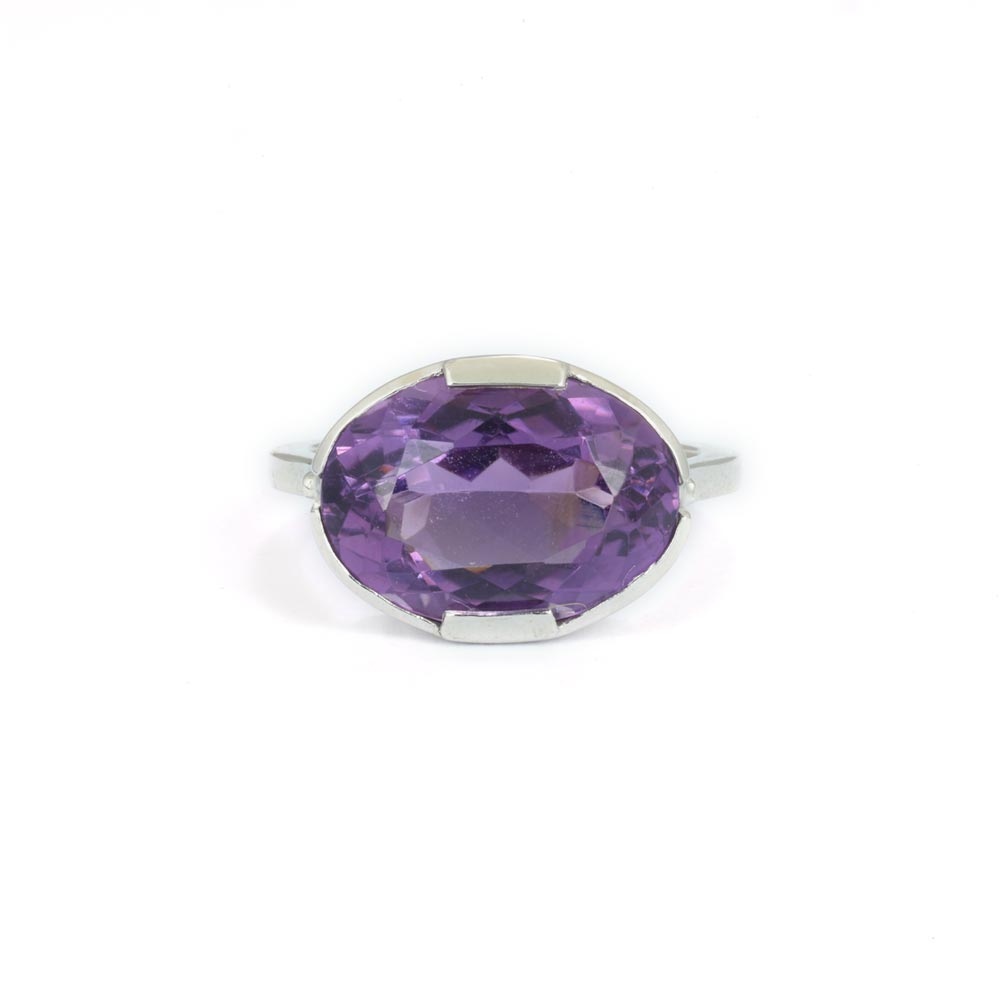 Bague en Argent avec Améthyste - Création Marchand d'Or