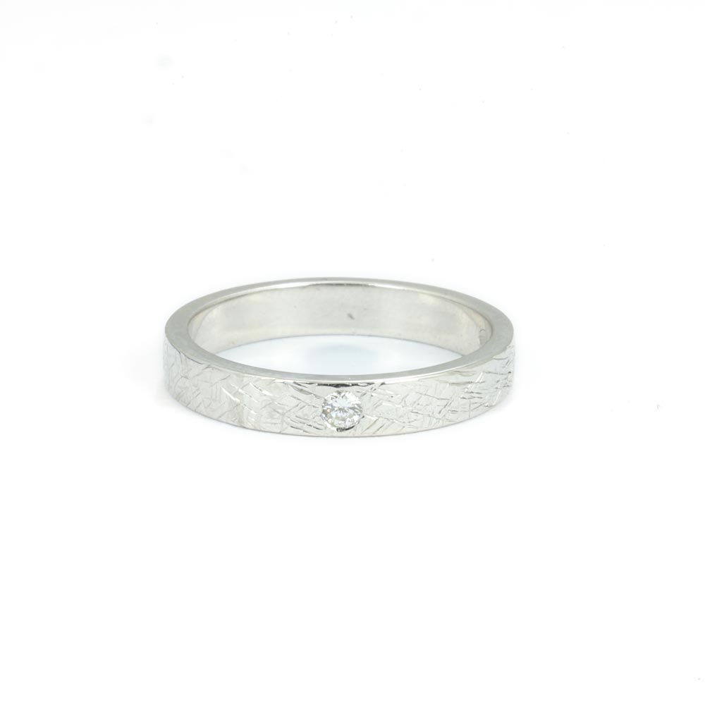 Bague en Argent avec Diamant - Création Marchand d'Or