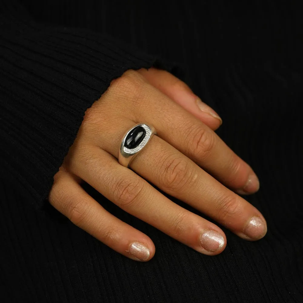 Bague en Argent avec Onyx