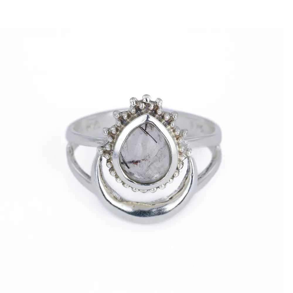 Bague en Argent avec Quartz tourmaline