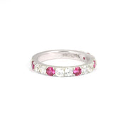Bague en Argent avec Rubis Synthétique et Zirconium - Création Marchand d'Or