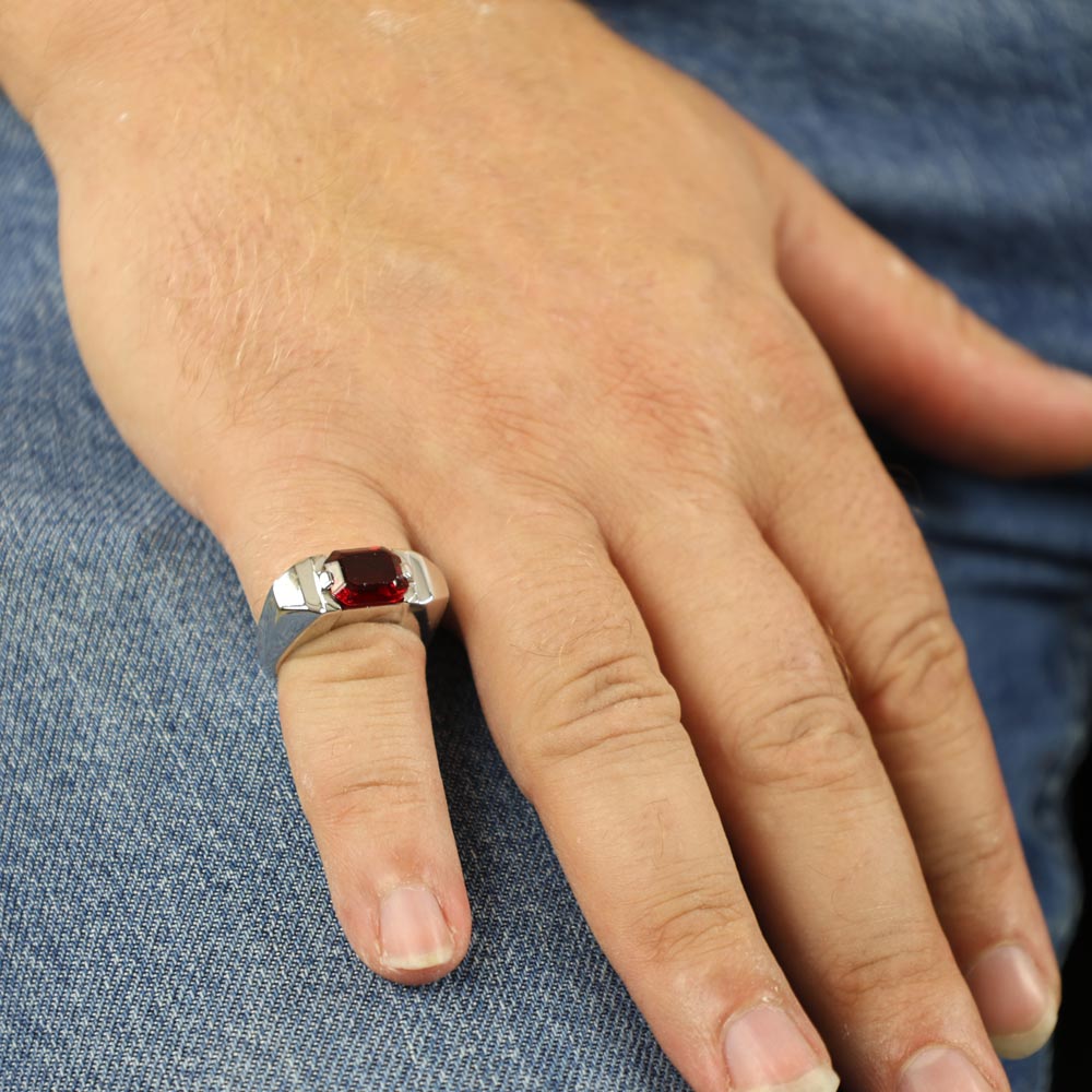 Bague en Argent avec Verre taillé - Création Marchand d'Or