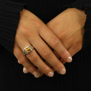Bague en Or blanc 18k avec Citrines
