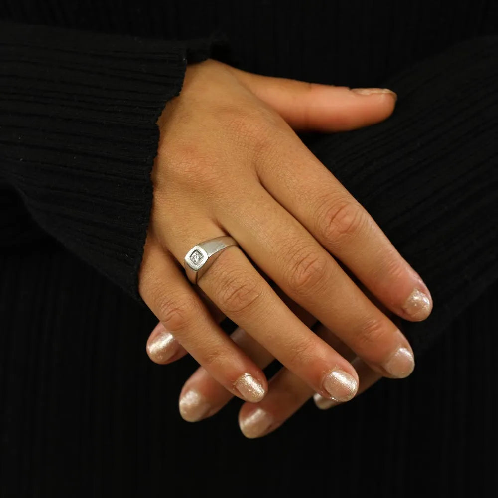 Bague en Or blanc 18k avec Diamant