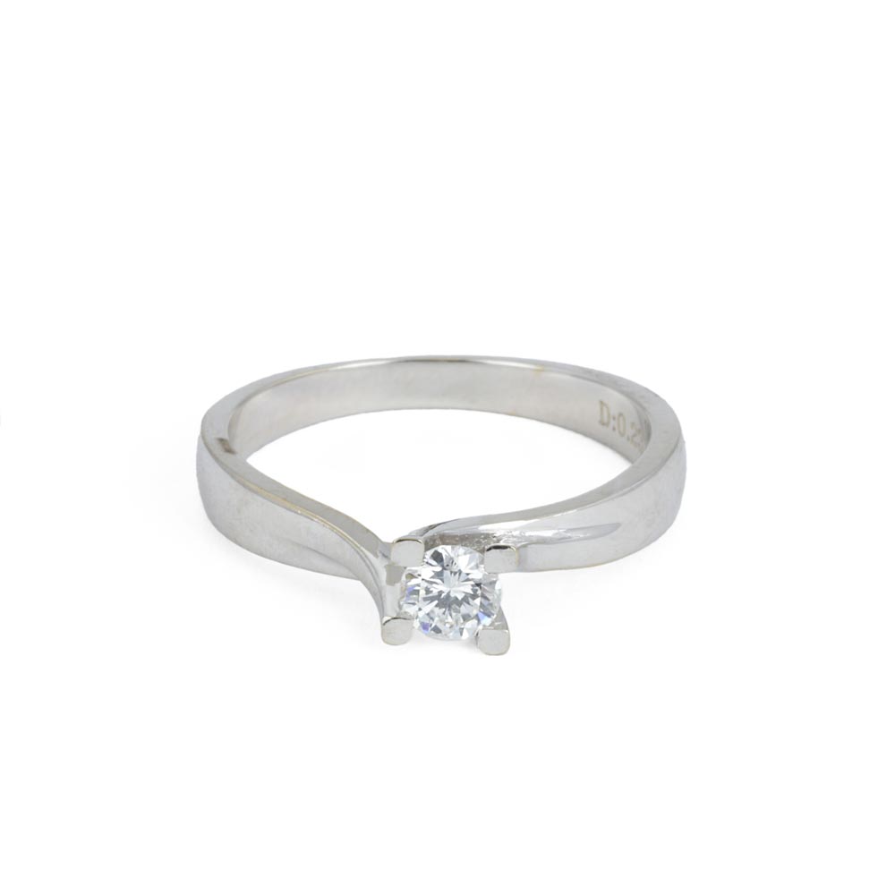 Bague en Or blanc 18k avec Diamant