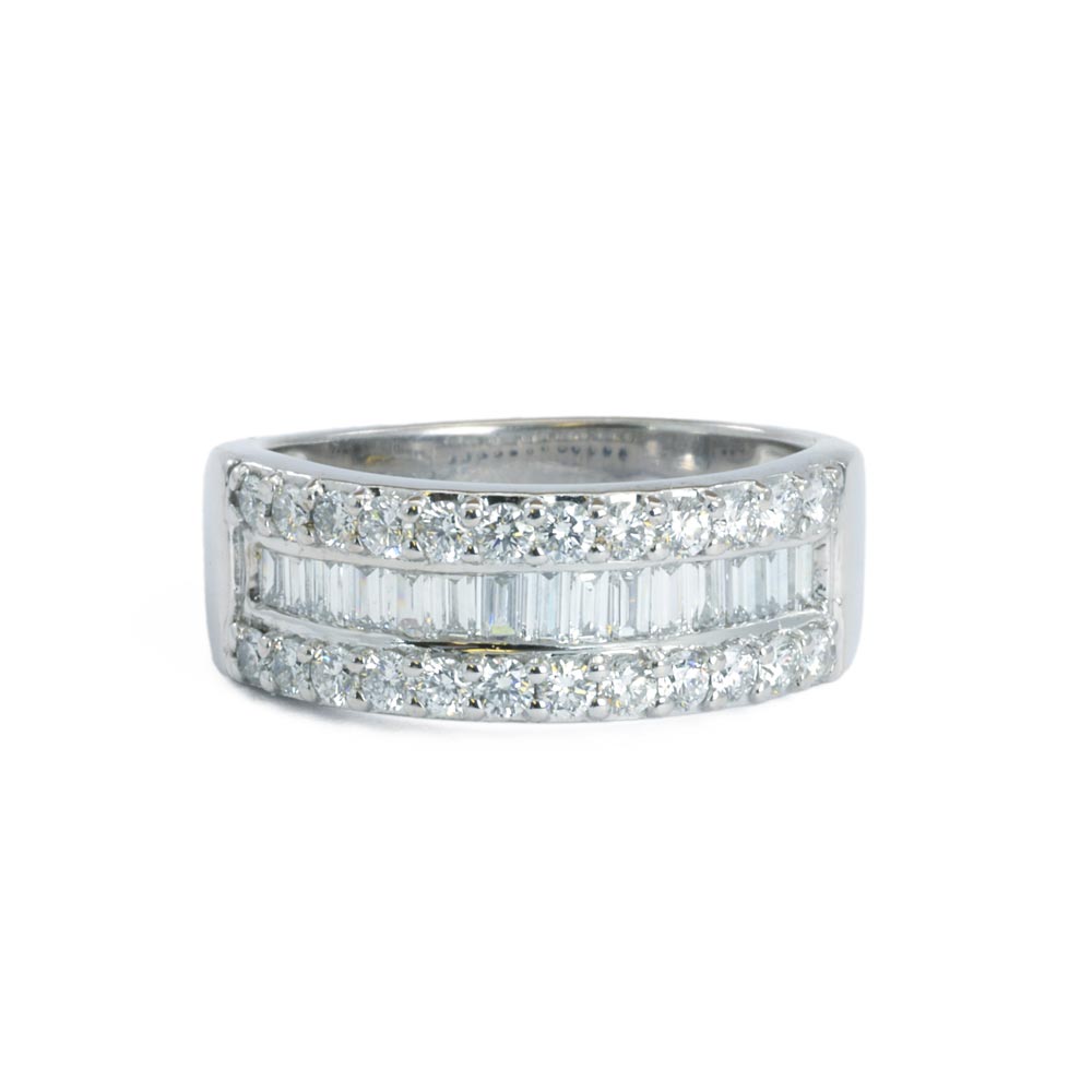 Bague en Or blanc 18k avec Diamants