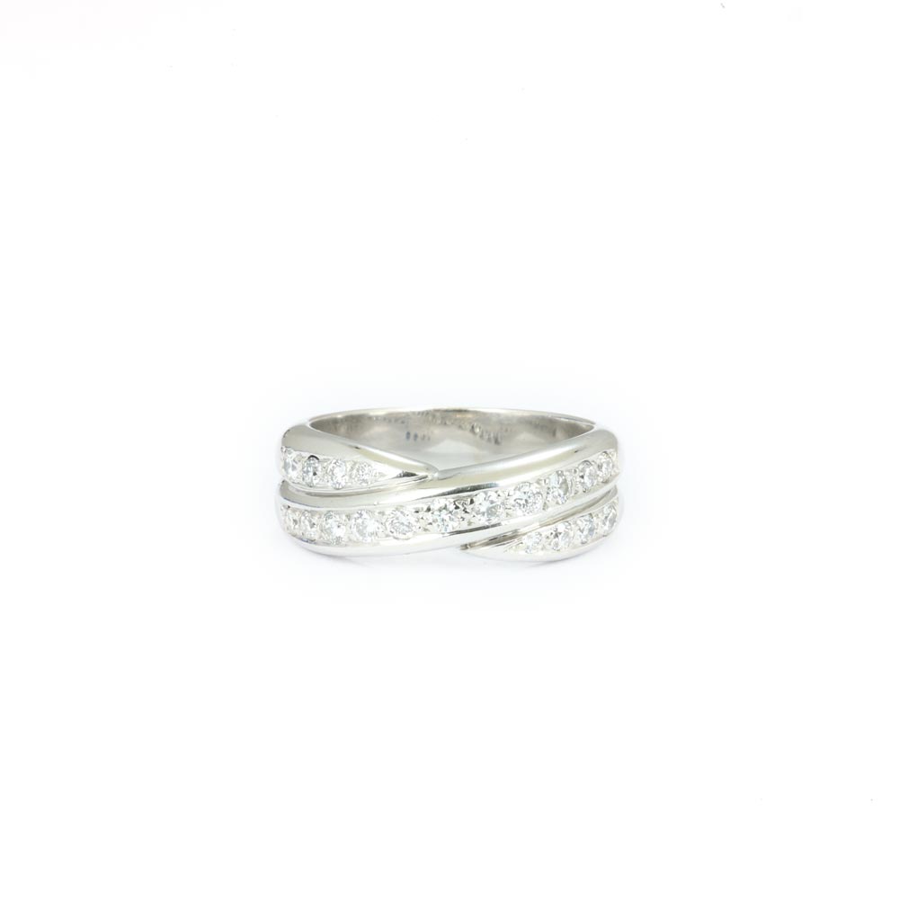 Bague en Or blanc 18k avec Diamants