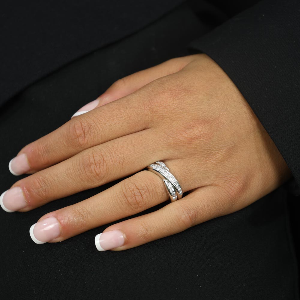 Bague en Or blanc 18k avec Diamants
