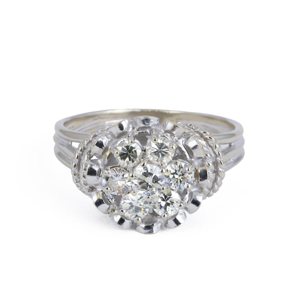 Bague en Or blanc 18k avec Diamants