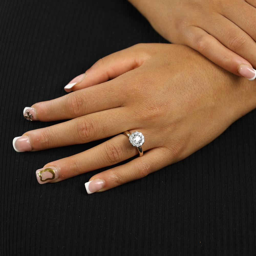 Bague en Or blanc 18k avec Diamants