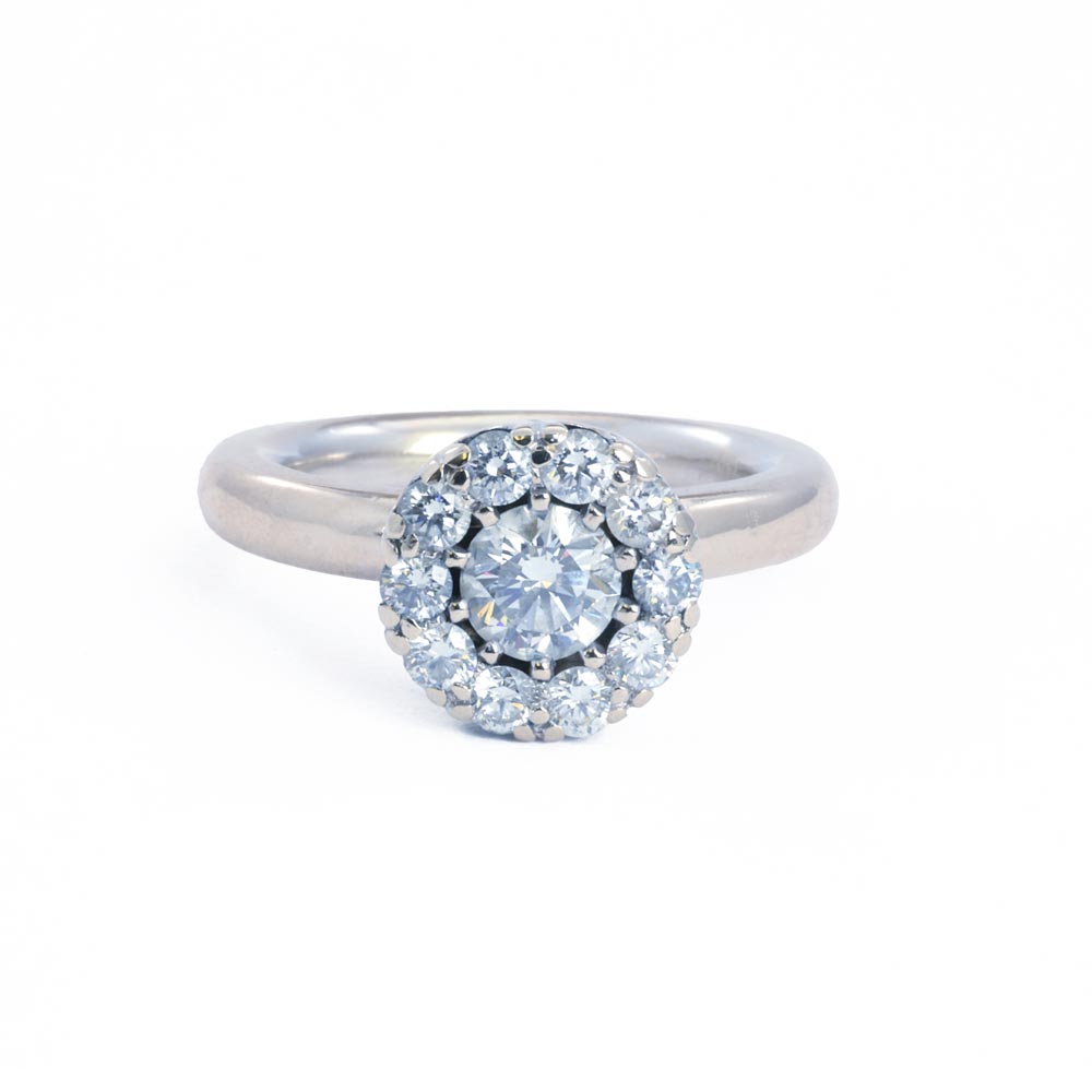 Bague en Or blanc 18k avec Diamants