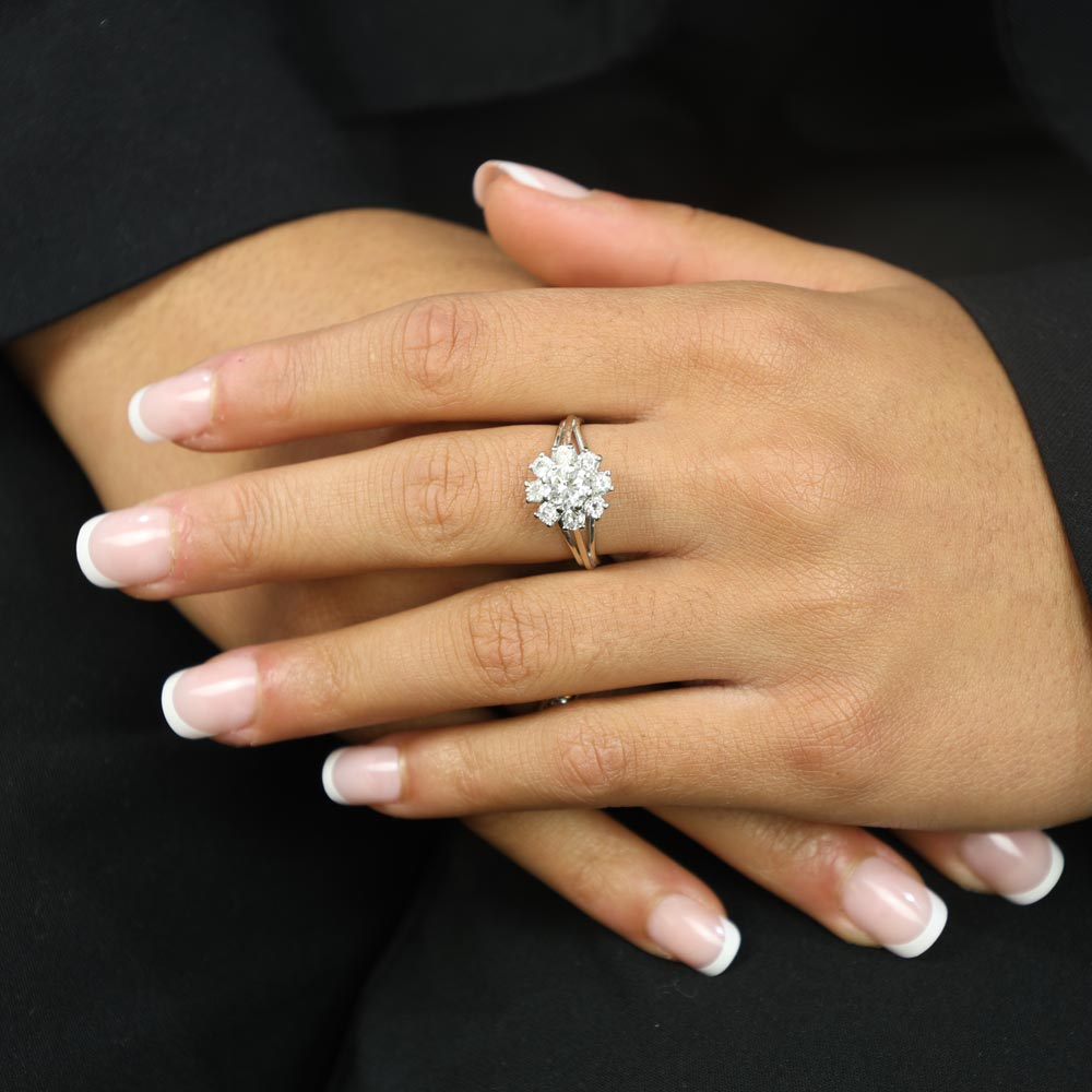 Bague en Or blanc 18k avec Diamants