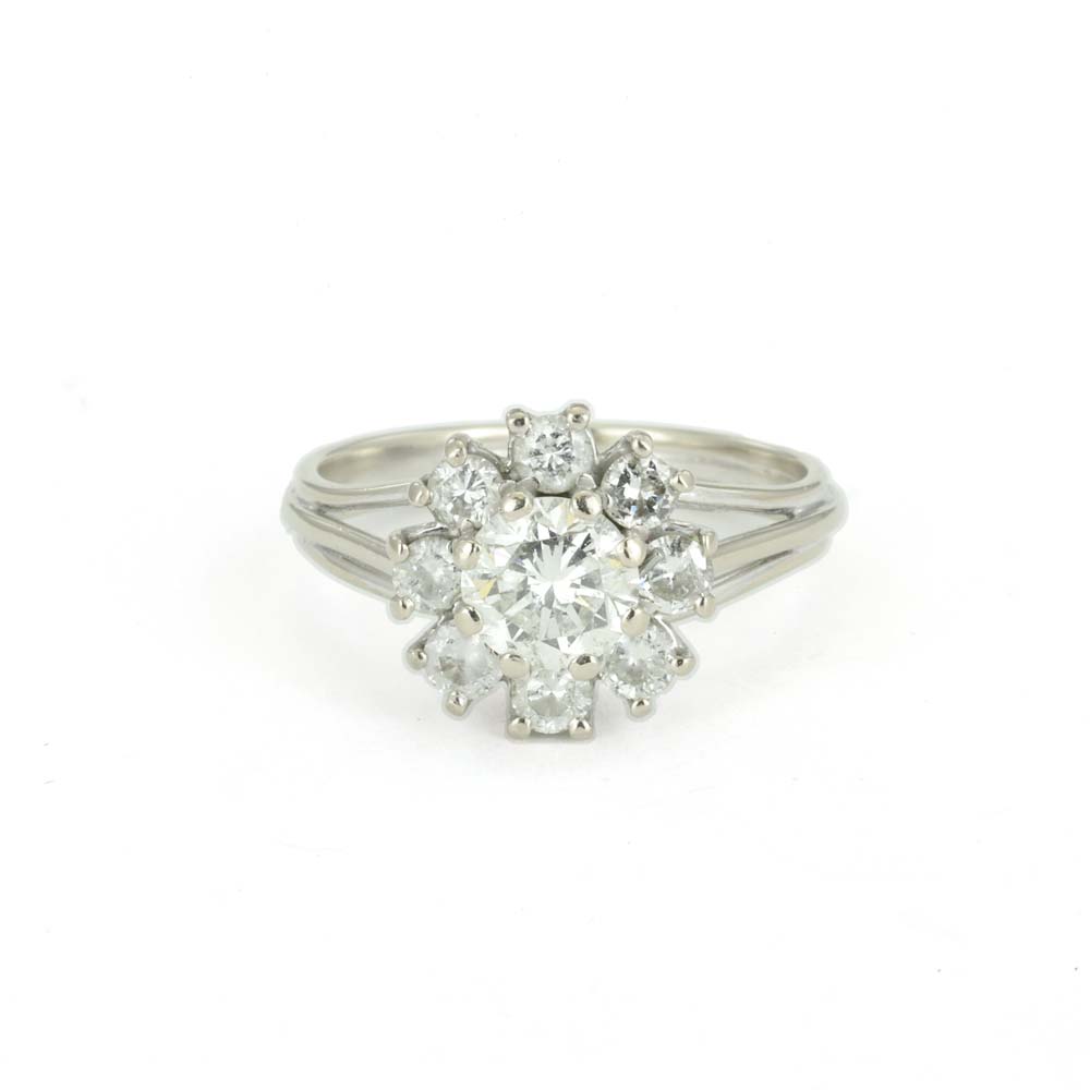 Bague en Or blanc 18k avec Diamants