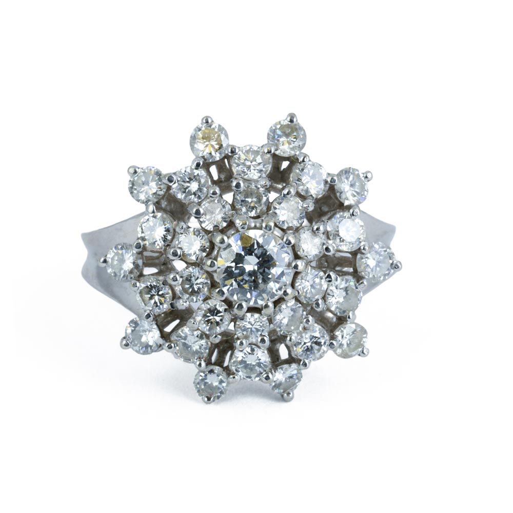Bague en Or blanc 18k avec Diamants