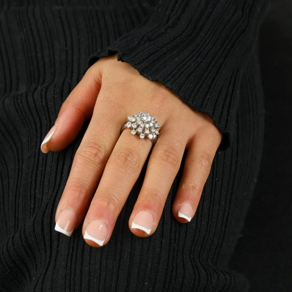 Bague en Or blanc 18k avec Diamants