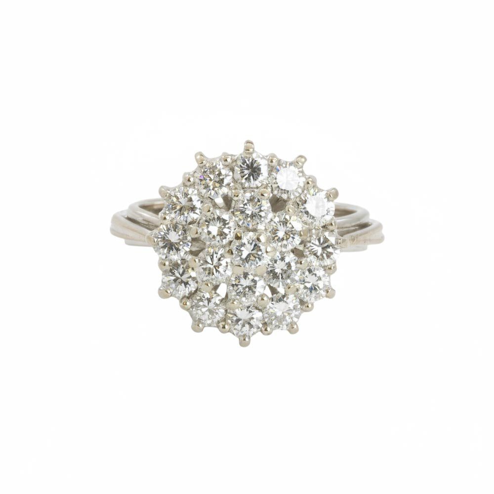 Bague en Or blanc 18k avec Diamants