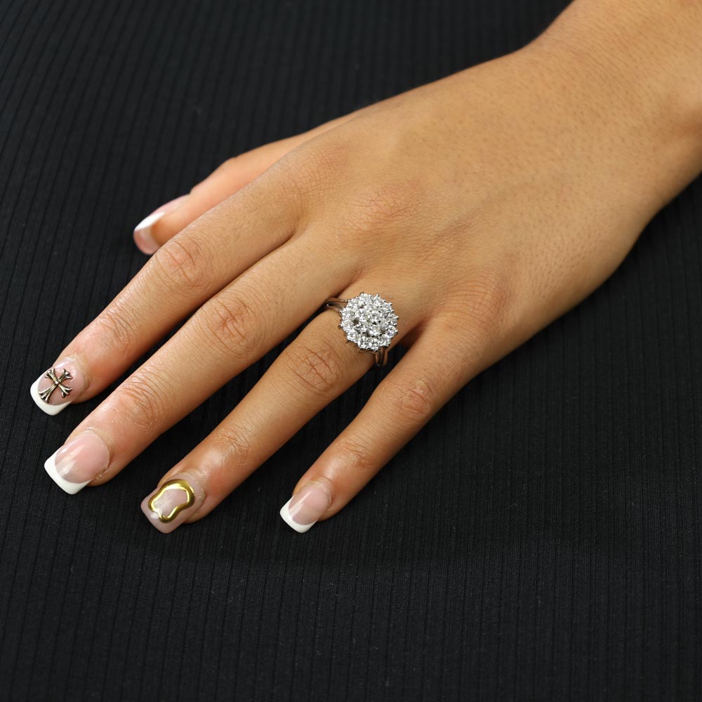 Bague en Or blanc 18k avec Diamants