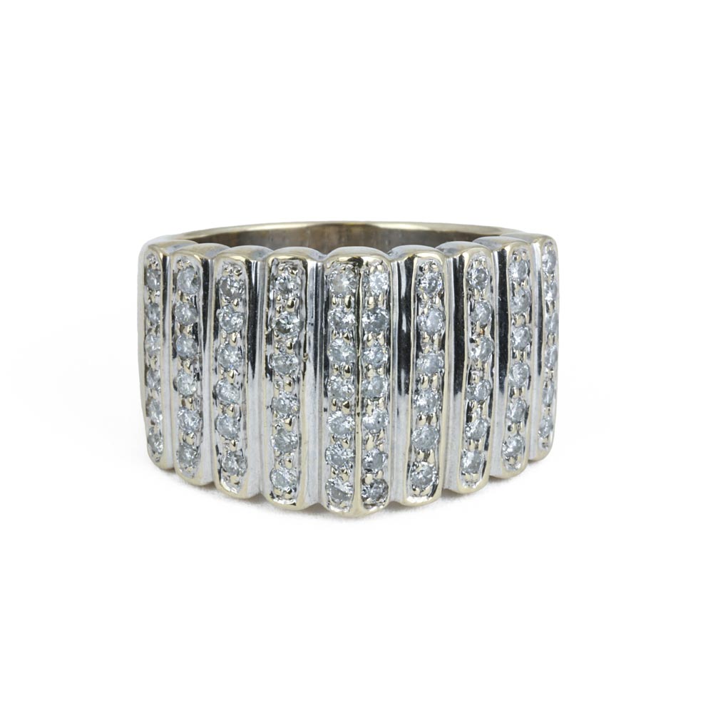 Bague en Or blanc 18k avec Diamants