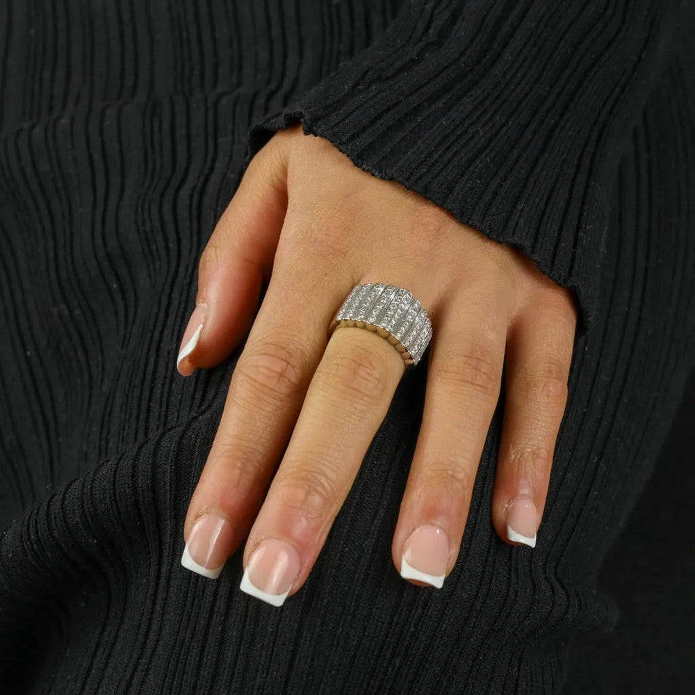Bague en Or blanc 18k avec Diamants