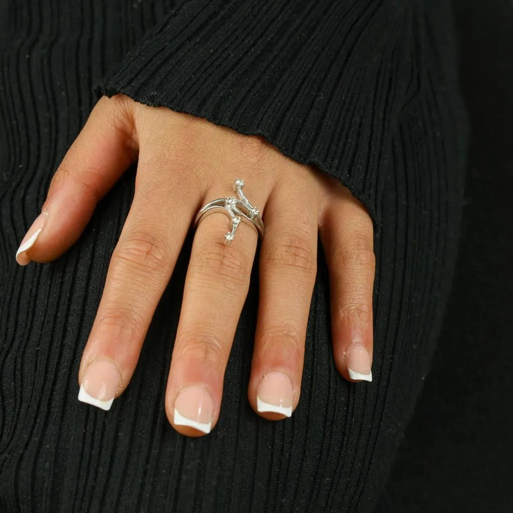 Bague en Or blanc 18k avec Diamants