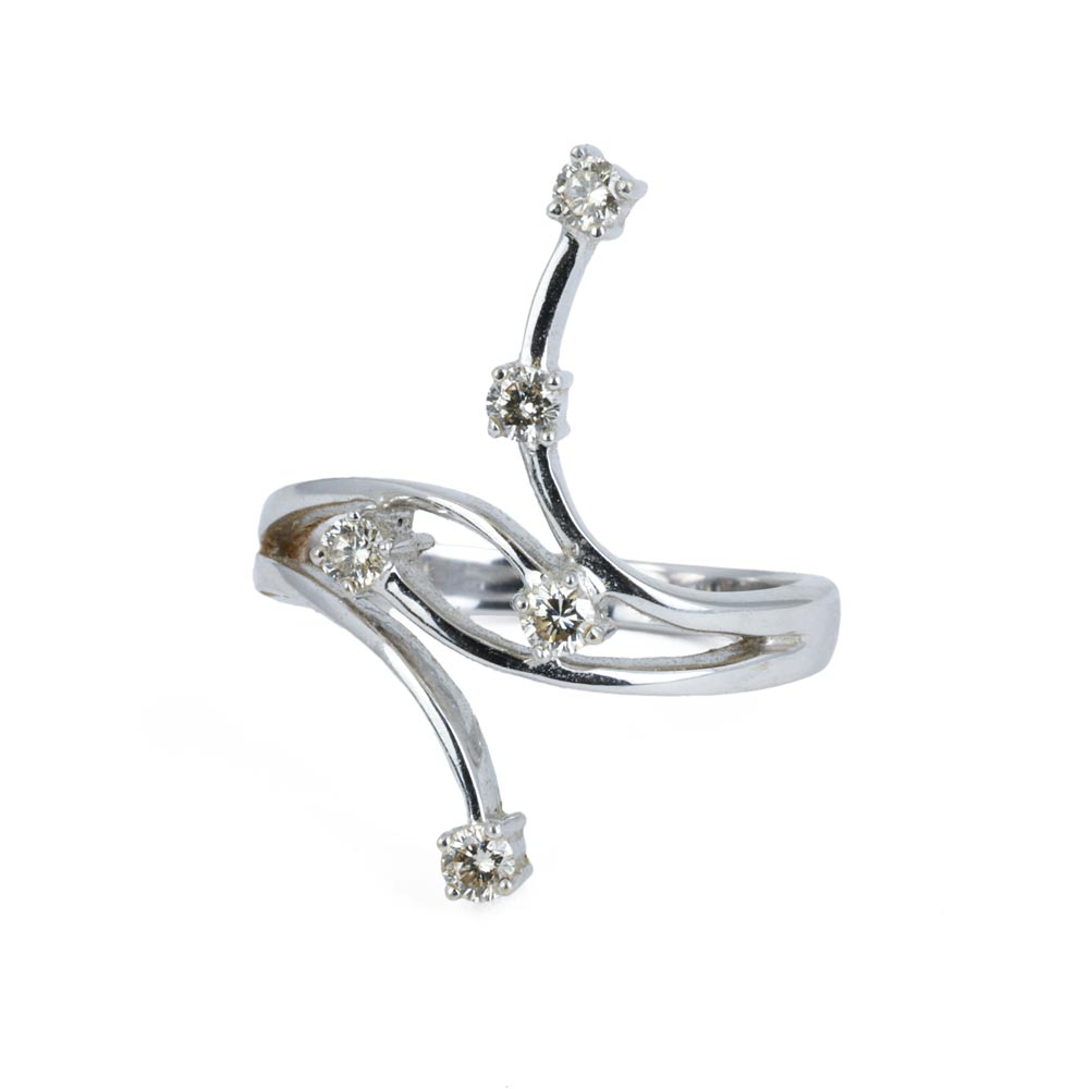 Bague en Or blanc 18k avec Diamants