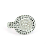 Bague en Or blanc 18k avec Diamants et Onyx