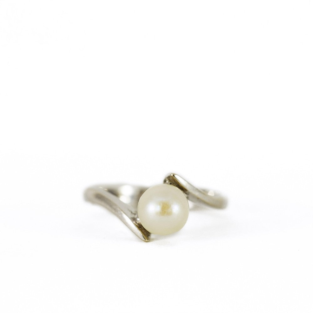 Bague en Or blanc 18k avec Perle