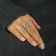 Bague en Or blanc 18k avec Saphir et Diamants
