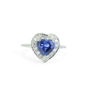 Bague en Or blanc 18k avec Saphir et Diamants