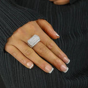Bague en Or blanc 18k avec Zirconiums