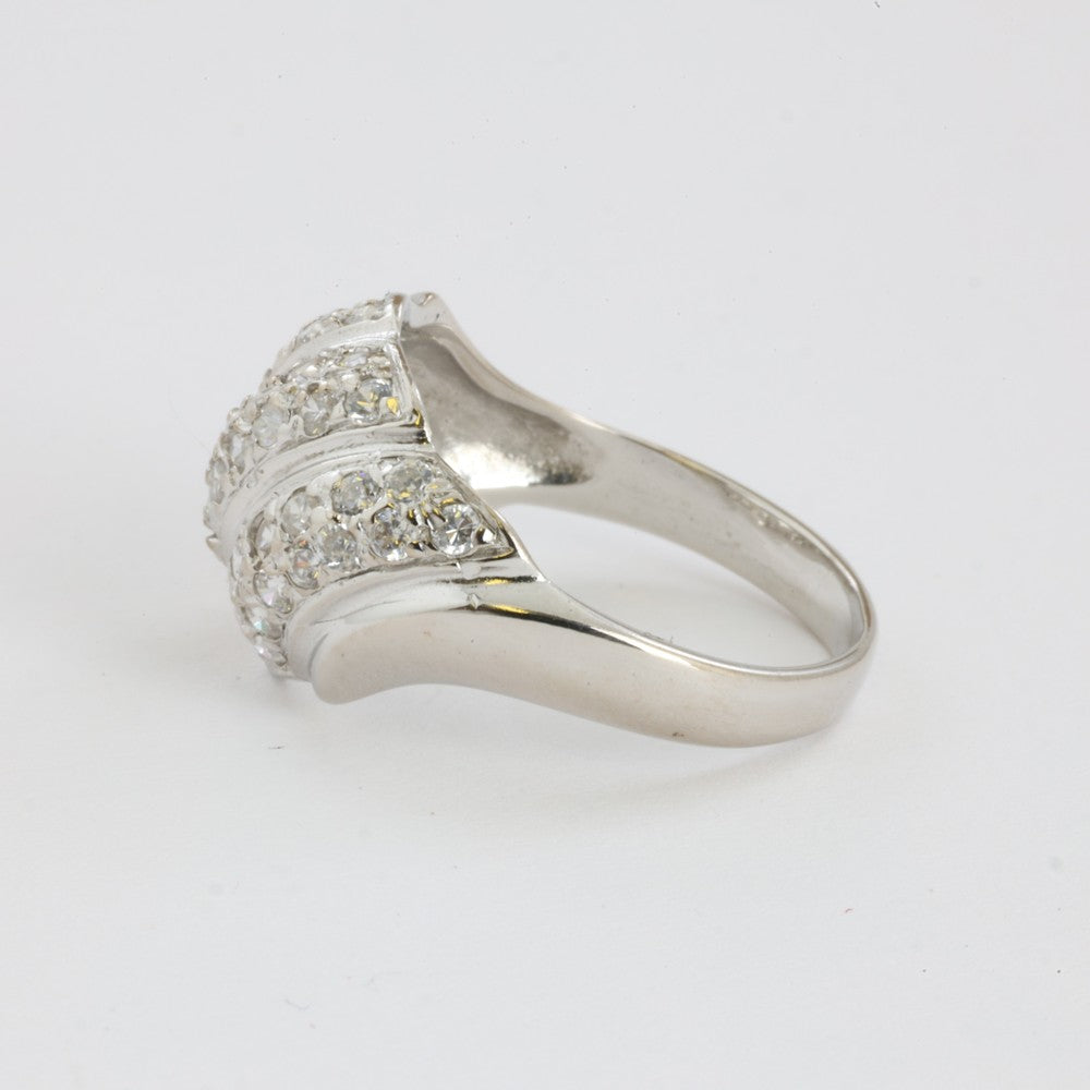 Bague en Or blanc 18k avec Zirconiums