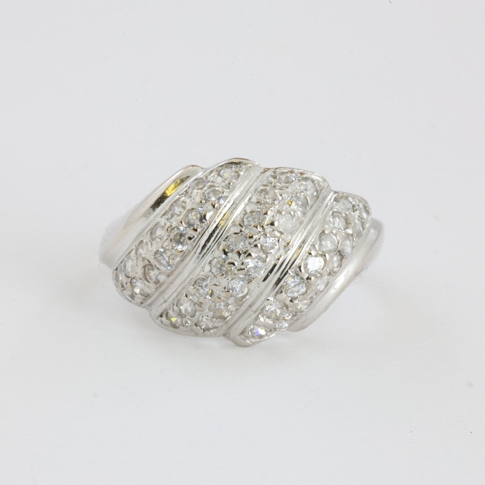 Bague en Or blanc 18k avec Zirconiums