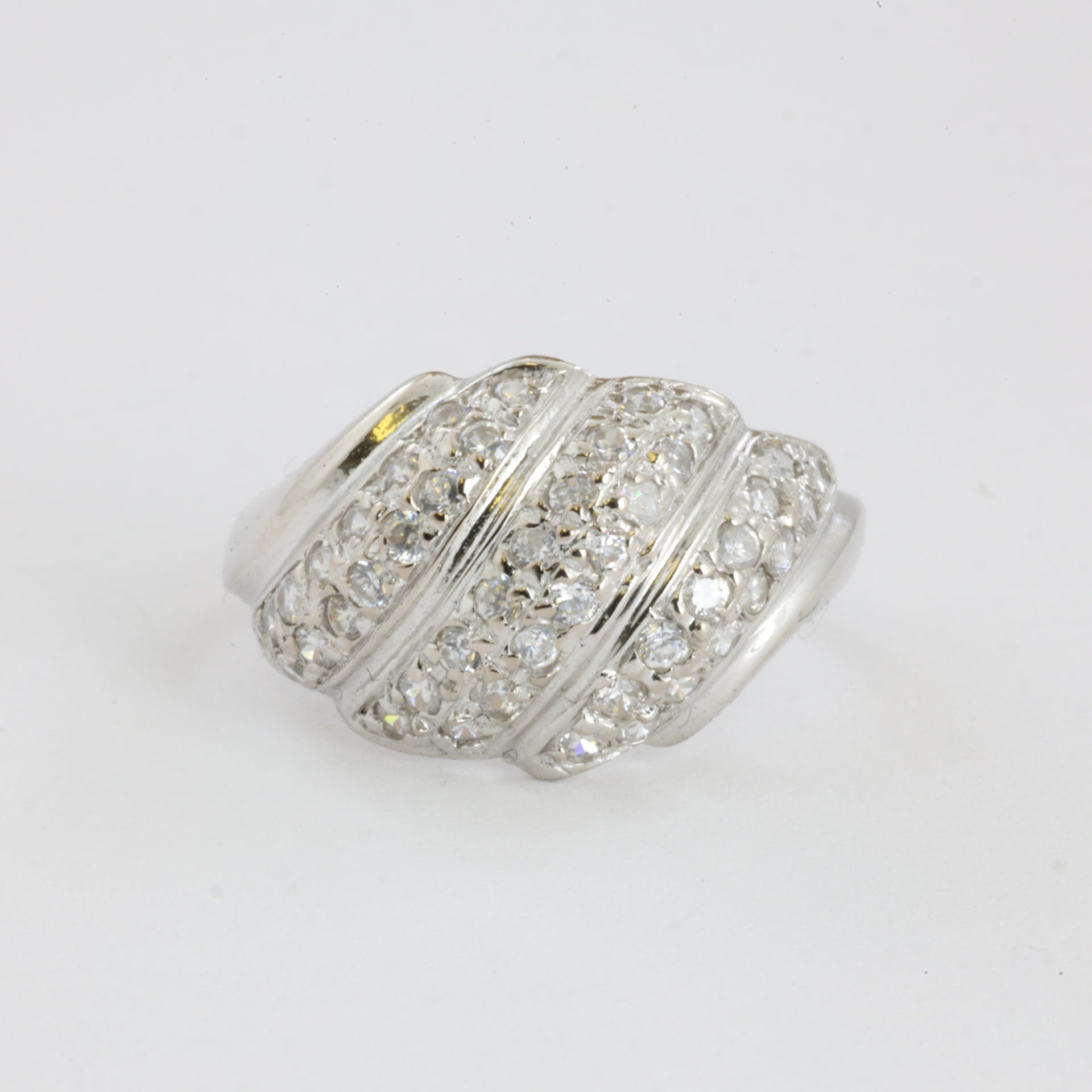 Bague en Or blanc 18k avec Zirconiums