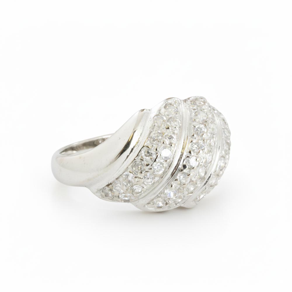 Bague en Or blanc 18k avec Zirconiums
