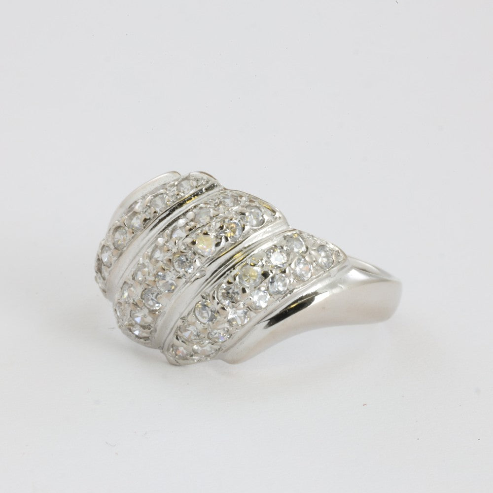 Bague en Or blanc 18k avec Zirconiums
