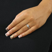 9k White Gold Ring with Zirconia